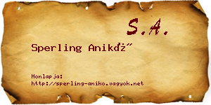Sperling Anikó névjegykártya